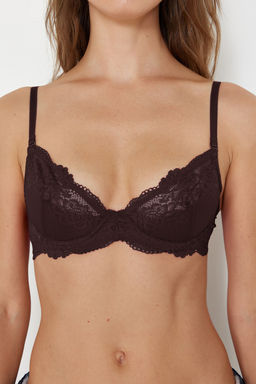 TRENDYOLMILLA Siyah Dantelli Ip Ask?l? Demi Dolgusuz Kapl? Orme Sutyen THMSS24SU00030  фото 45