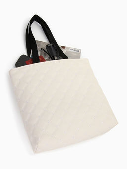 Сумка - шоппер женская на молнии, 32×10×31 см, молочная