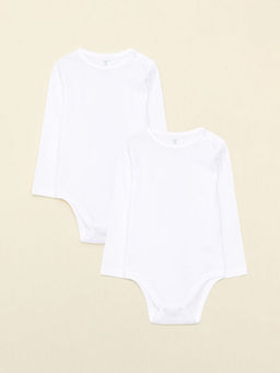 Bisiklet Yaka Uzun Kollu Basic Organik Pamuklu Erkek Bebek ??t??tl? Body 2li