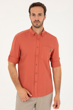 U. S. Polo Assn / Мужская пудровая рубашка с длинным рукавом - U.s. polo assn фото 3