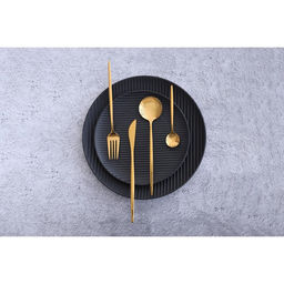 Набор столовых приборов Magistro Блинк, 4 предмета, нержавеющая сталь, золотистый  фото 9