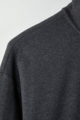 Antrasit Yeni Oversize/Genis Kesim F?rcal? Selanik Dik Yaka Sweatshirt TMNAW26SW00014
