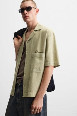 EMBROIDERED TEXTURED WEAVE SHIRT - Zara фото 5