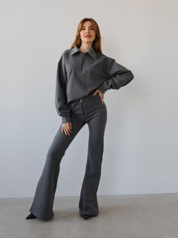 Брюки-клеш женские Pike, темный меланж