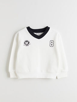 V Yaka K?z ?ocuk Sweatshirt