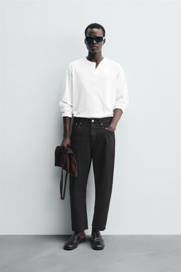 TAPERED WIDE-LEG JEANS