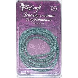 FAYCRAFT Цепочка вязаная декоративная SCJ 3 мм 1 м СК/Распродажа темно-голубой/под серебро  фото 4