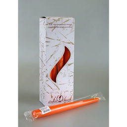 Цена за 2 шт. Свеча античная, 2,3х 24,5 см, 5 ч, 55 г, оранжевая