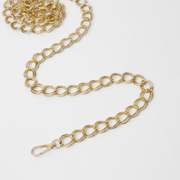 Цепочка для сумки, с карабинами, металлическая, двойная, 19×14 мм, 120 см, цвет золотой