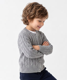 Кардиган для мальчика 33-26355 серый - Mini maxi фото 3