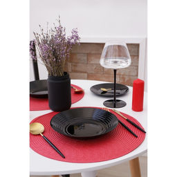 Салфетка сервировочная Доляна Классика, цв.красный, d 38 см  фото 4