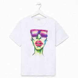 Футболка женская MINAKU Girl, белая, размер 46