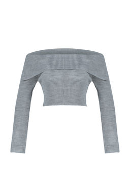 Tas Super Crop Carmen Yaka Triko Kazak TWOAW22KZ1897 - Trendyolmilla фото 22