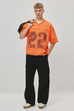Oversized Fit Printed mesh T-shirt - H&m фото 2