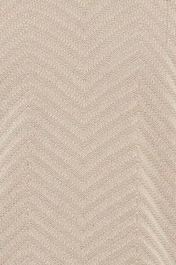 Bej Regular Pamuklu Bisiklet Yaka Dokulu Triko Kazak TMNAW25KZ00026