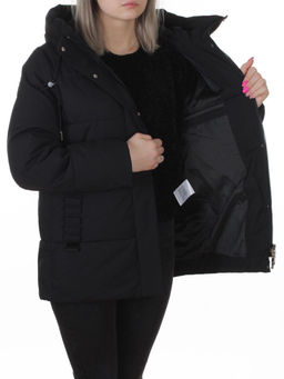 YR-6616 BLACK Куртка зимняя женская (150 гр. холлофайбер)
