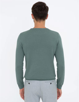 Ye_il Slim Fit Bisiklet Yaka Basic Triko Kazak - Pierre cardin фото 4