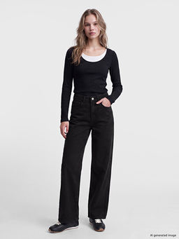 Straight Fit Kad?n Jean Pantolon