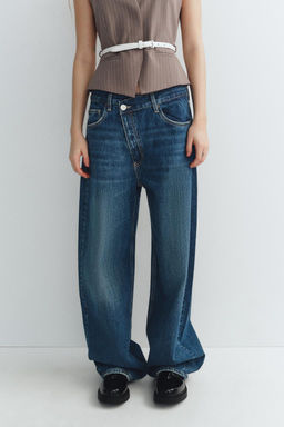 TRF MID-WAIST CROSSOVER BAGGY JEANS - Zara фото 2