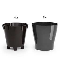 Горшок цв. "Лея" 5л двойной (графитовый) М8834