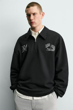QUARTER-ZIP PRINTED SWEATSHIRT - Zara фото 5
