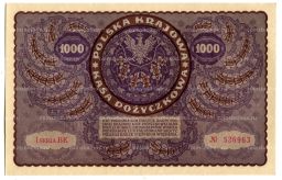 Банкнота 1000 марок 1919 года Польша
