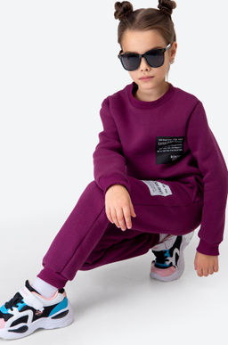 Теплый костюм для девочки из футера с начесом Bonito  фото 9