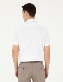 Beyaz Regular Fit K_sa Kollu Basic G_mlek