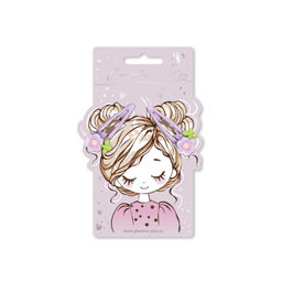 Набор заколок для волос клик-клак, глянцевые, арт. 71735 / 10 ЦВЕТОЧКИ (в наборе: 2шт., 5,3 см, че