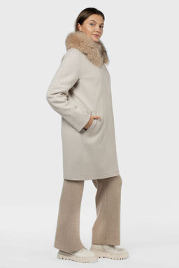 мех натуральный песец, Пальто с Утеплителем: Термофинн - El podio фото 3