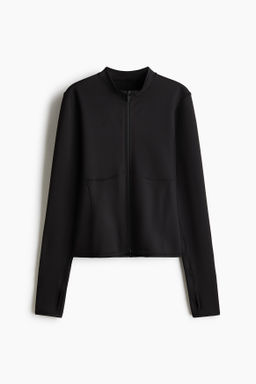 Warming zip-through sports jacket with DryMove