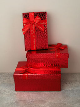 Коробка подарочная 3 штуки 23х16 см / 3404-02 /уп 36/красный - Галеонтрейд фото 9