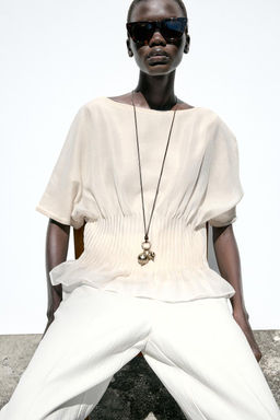 KNIT TOP WITH ORGANZA - Zara фото 5