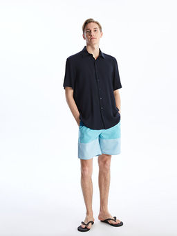 K?sa Boy Renk Bloklu Erkek Deniz ?ortu