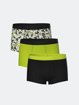 Bask?l? Erkek ?ocuk Boxer 3l?