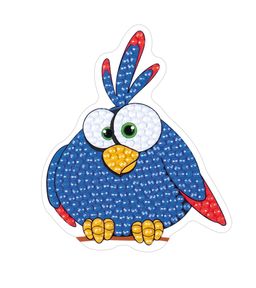 Кристальная (алмазная) мозаика ФРЕЯ ALVM-076 магнит Синяя птичка 7.5 х 8.5 см