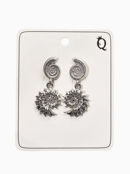 Цена за 2 шт. Серьги металл "Ракушки", цвет серебро