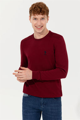 Мужской бордовый красный трикотажный свитер Basic - U.s. polo assn фото 7