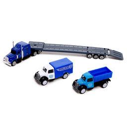 Грузовик металлический Полиция, инерционный, с 2 машинками - Автоград фото 4