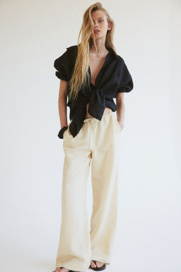 Pantalon en mezcla de lino