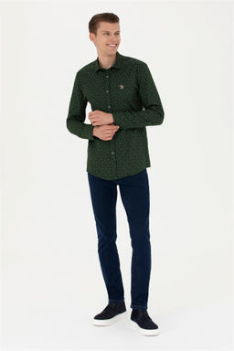 Мужская зеленая рубашка с длинным рукавом - U.s. polo assn фото 4