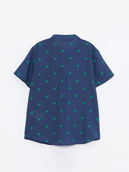 Hakim Yaka Desenli K?sa Kollu Poplin Erkek ?ocuk G?mlek