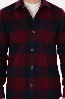 Мужская бордовая рубашка с длинным рукавом Неожиданная скидка в корзине - U.s. polo assn фото 6