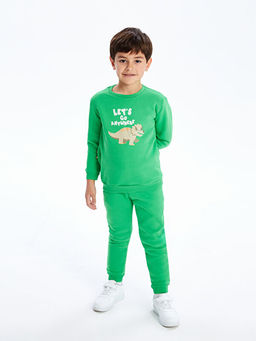 Bisiklet Yaka Uzun Kollu Basic Erkek Bebek Sweatshirt ve E?ofman Alt 2li - Waikiki фото 5