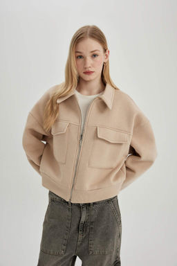 Крутой бомбер стандартного кроя из плотной ткани - Defacto фото 3