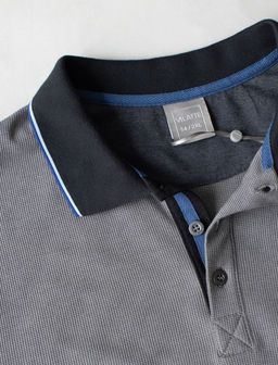 Лонгслив из фактурного трикотажа с плетеным воротником поло с застежкой на пуговицы - Vilatte фото 2