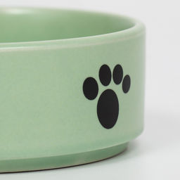 Миска керамическая Лапки 200 мл - 10.510.54 см, мятная - Пижон фото 5
