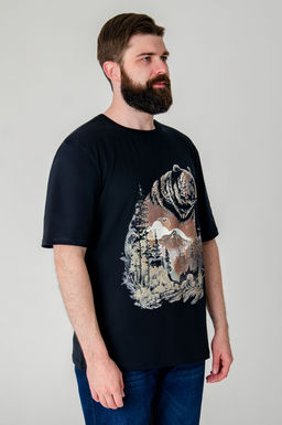 Арт. 614-145 Футболка мужская 50-60 Цвет:черный