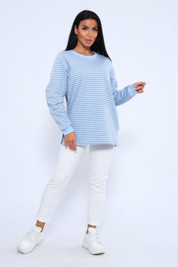 Свитшот 375709 в полоску повседневный трикотажный