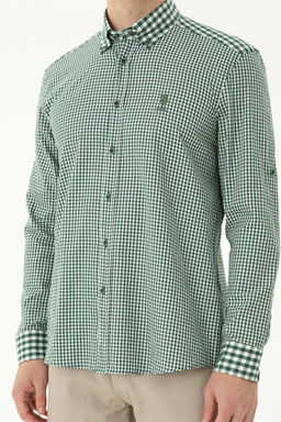Мужская зеленая рубашка с длинным рукавом - U.s. polo assn фото 6